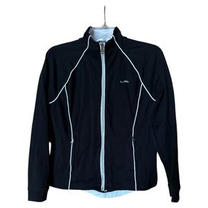 Lauren Ralph Lauren Active Women’s Track Jacket Size Medium Zip Pockets Black‎